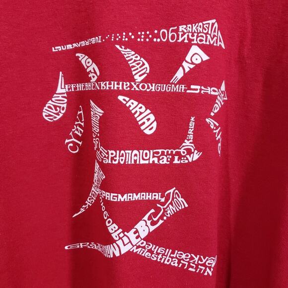 L.A. Pop Art NWT the word love in 44 languages typed graphic tshirt men size XL - Picture 5 of 8